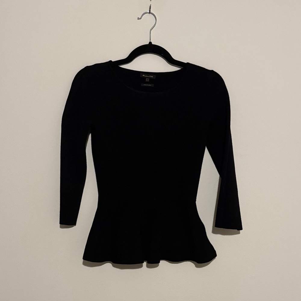 Massimo Dutti Black Peplum sweater